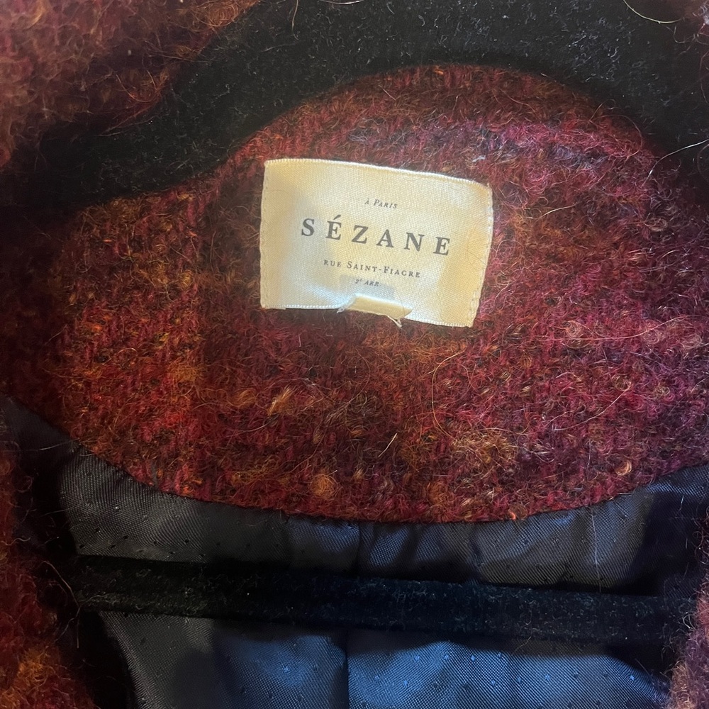 Sezane Simon Coat Burgundy size 2 - Picture 3 of 3
